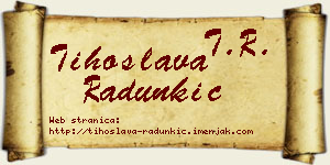 Tihoslava Radunkić vizit kartica